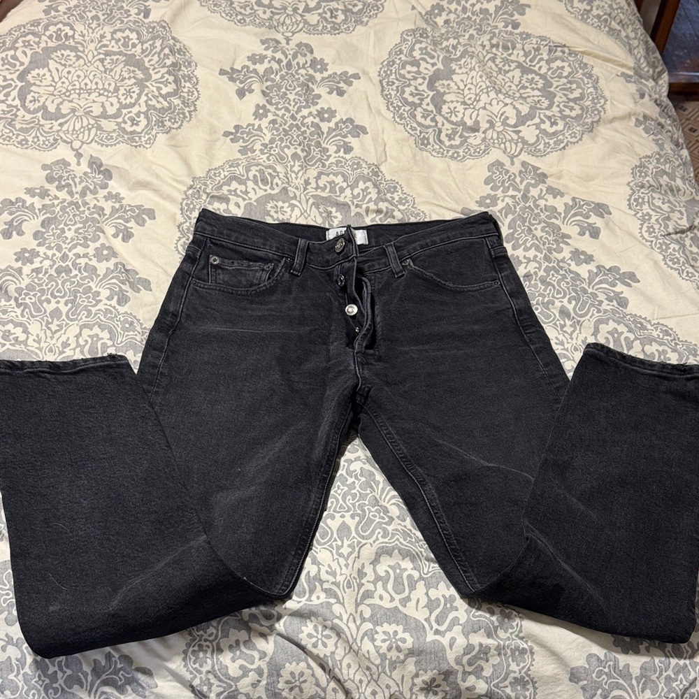 Agolde women’s Dark Gray Straight Jeans